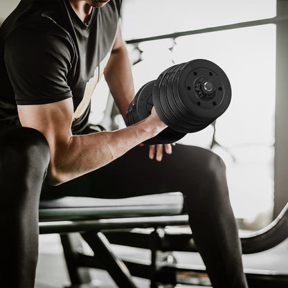 Yaheetech 30KG/25KG/20KG/15KG Adjustable Dumbbells