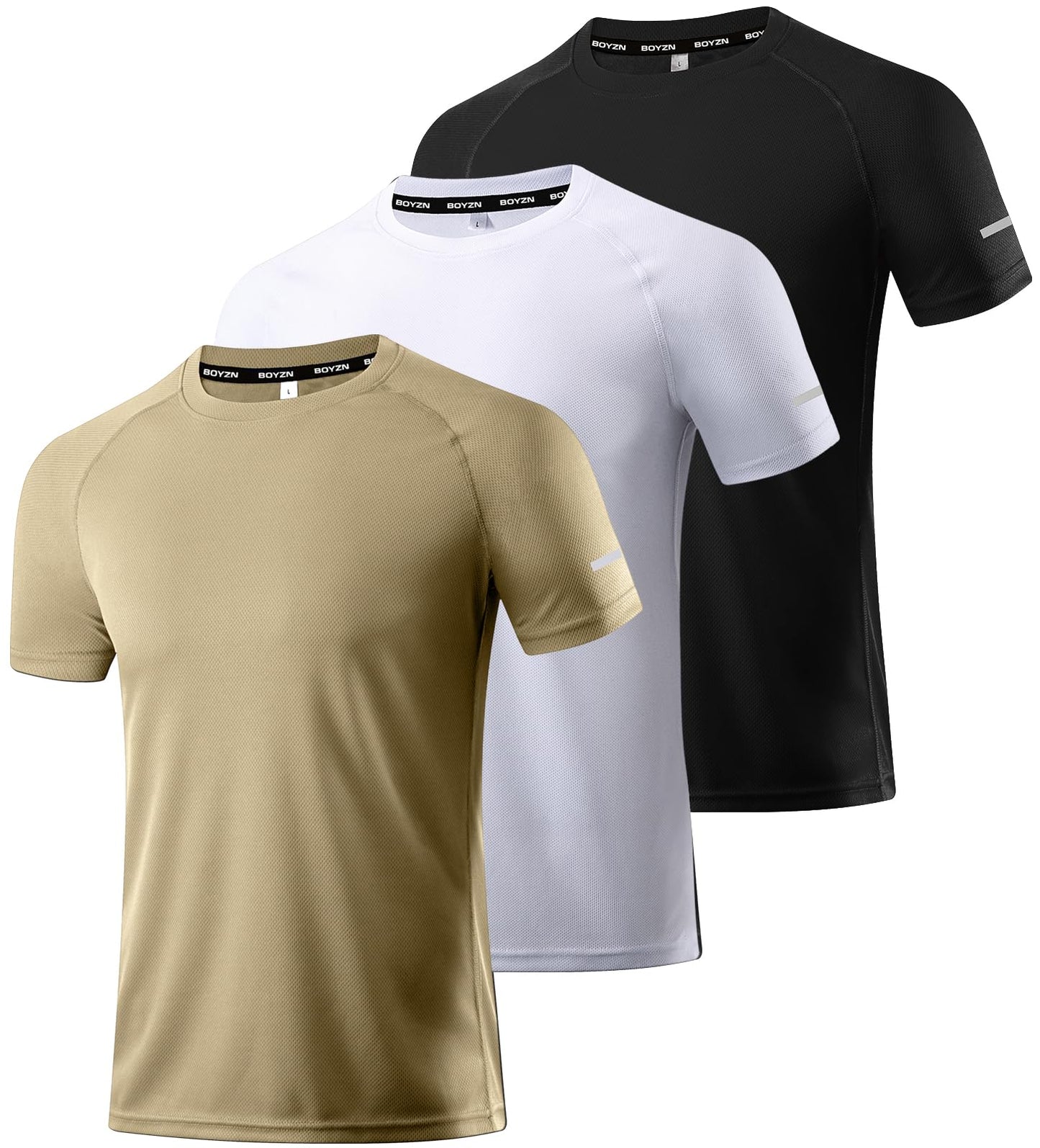 Boyzn 1, 3 or 5 Pack Men's Workout Running Shirts, Dry Fit Moisture Wicking T-Shirts, Sports Gym Athletic Short Sleeve Shirts