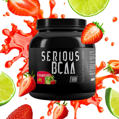 Serious BCAA Powder 500g, 100 Servings Pre Workout - Helps Build Muscle - The Bulk Protein Company (Raspberry Blast)