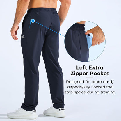 BROKIG Mens Dry Gym Tracksuit Bottoms