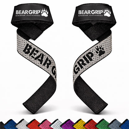 BEAR GRIP Straps - Premium Neoprene Padded Heavy Duty Double Stitched Weight Lifting Gym Straps