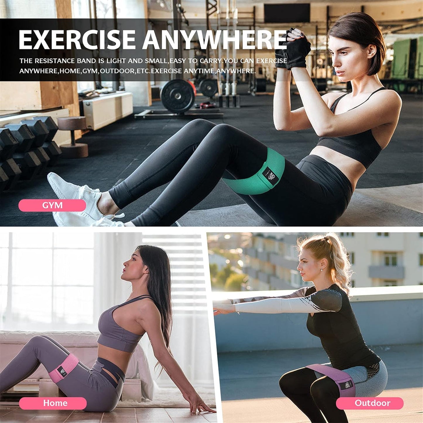 Resistance Bands Set, Exercise Bands with Non-Slip Design