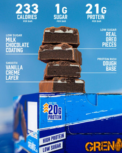 Grenade OREO Protein Bar - High Protein, Low Sugar, 12 x 60 g