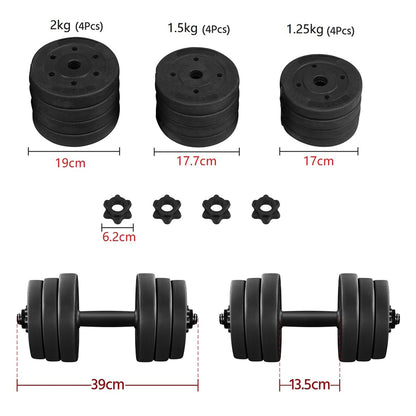 Yaheetech 30KG/25KG/20KG/15KG Adjustable Dumbbells