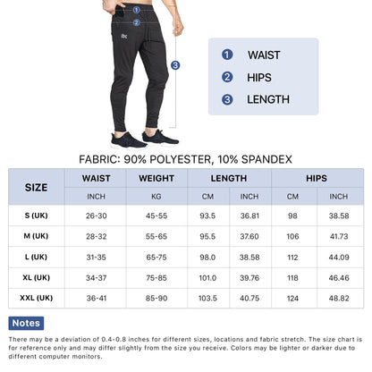 BROKIG Mens Stretch Running Tracksuit Bottoms