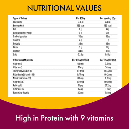 FULFIL Vitamin and Protein Bars (15 x 55 g Bars)