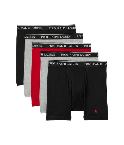 Polo Ralph Lauren Men's Classic Fit Cotton Boxer Briefs 5 Pack