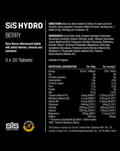 Science in Sport Hydro Electrolyte Tablets 20 pc