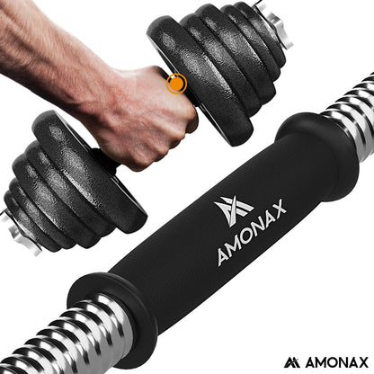 Amonax 20kg 30kg Cast Iron Adjustable Dumbbells Weight Set, Barbell Set Men Women, Strength Training Equipment Home Gym Fitness, Dumbell Pair Hand Weight, Bar Bells Free Weights for Weight Lifting