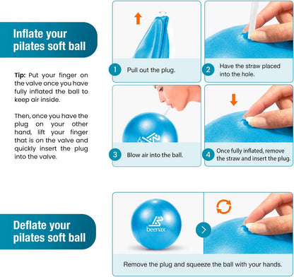 Beenax 23cm Soft Pilates Ball - 9 Inch Exercise, Mini Barre, Gym Ball