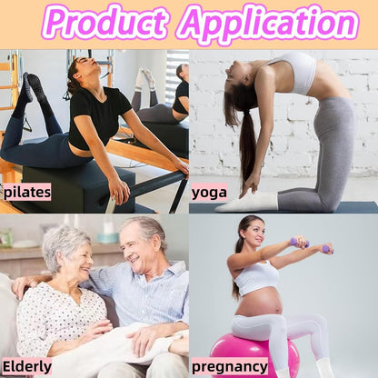 ZANZER Pilates Yoga Socks with Grips for Women,Non-Slip Yoga Crew Socks for Sport,Hospital,Ballet,Barre,Dance,Barefoot,Workout Anti-Skid Athletic Socks