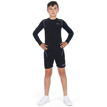 TCA Boys Pro Performance Compression Shirt Long Sleeve Top Compression Tops for Boys Base Layers Boys