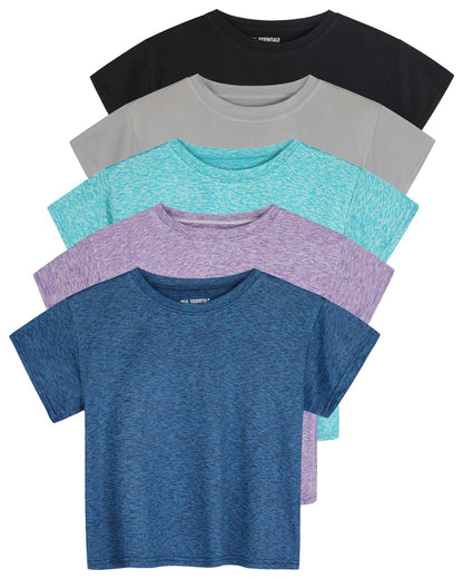 Real Essentials 5 Pack: Women's Dry Fit Crop Top