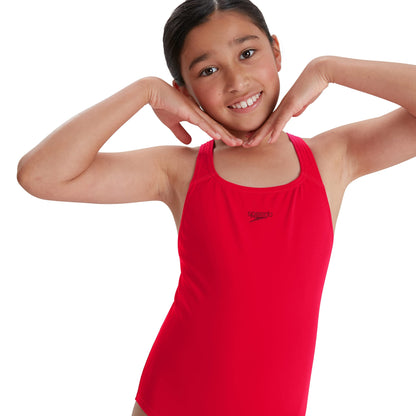 Speedo Girl's Eco Endurance+ Medalist Swimsuit | Chlorine Resistance | Recycled Fabric | Comfort Fit | Swimming Lessons | Swim Holiday Swimsuit (Pack of 1)