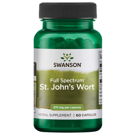 Swanson, Full Spectrum St. John's Wort, 375mg, High-Dose, 60 Capsules, Soya-free, Gluten-free, GMO-free