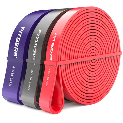 FitBeast Pull Up Bands Set, 5 Different Levels Resistance Band Pull Up for Calisthenics, CrossFit, Powerlifting, Muscle Toning, Yoga, Stretch Mobility, Pull Up Assistance Bands