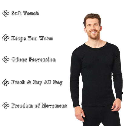 Heatwave® Pack of 2 Men's Thermal Long Sleeve Top, Warm Underwear Baselayer, S M L XL XXL Thermals