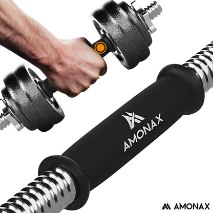 Amonax 20kg 30kg Cast Iron Adjustable Dumbbells Weight Set, Barbell Set Men Women, Strength Training Equipment Home Gym Fitness, Dumbell Pair Hand Weight, Bar Bells Free Weights for Weight Lifting