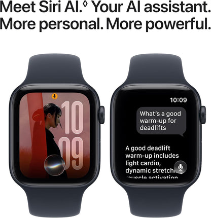 Two dark sport-band smartwatches with lock-screen displays