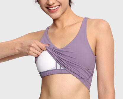 THE GYM PEOPLE Womens' Sports Bra Longline Wirefree Padded with Medium Support