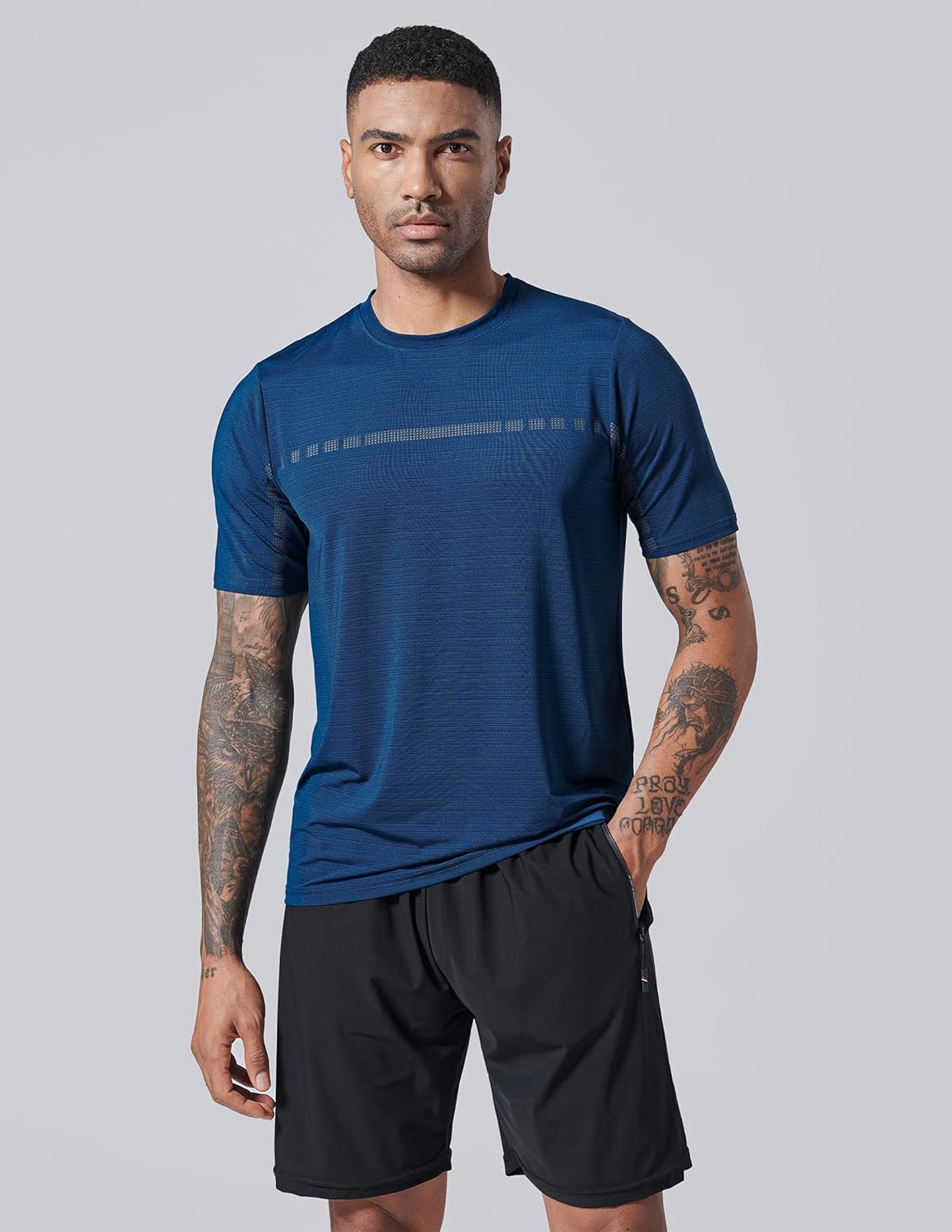 Liberty Imports 5 Pack Men’s Active Quick Dry Crew Neck T Shirts | Athletic Running Gym Workout Short Sleeve Tee Tops Bulk