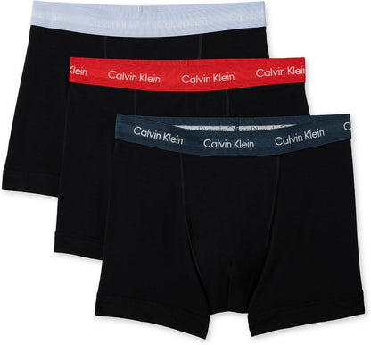 Calvin Klein Men’s 3 Pack Trunks with Logo Waistband