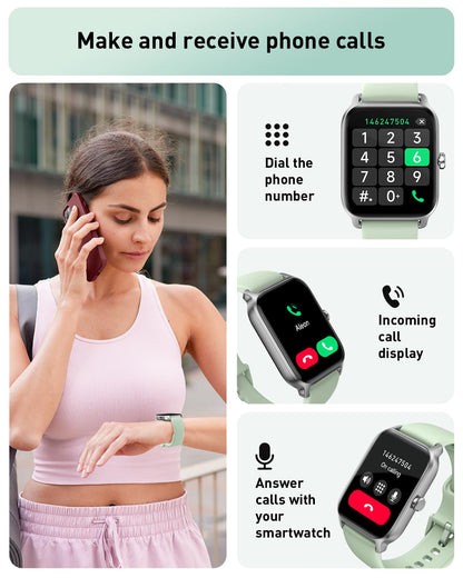 Smart Watches for Women Answer/Make Calls, Alexa Built-in, 1.8" Fitness Watch with 24/7 One-Click Measure SpO2 Heart Rate Stress, Sleep Monitor, 100 Sports, IP68 Step Counter Watch for iPhone Android