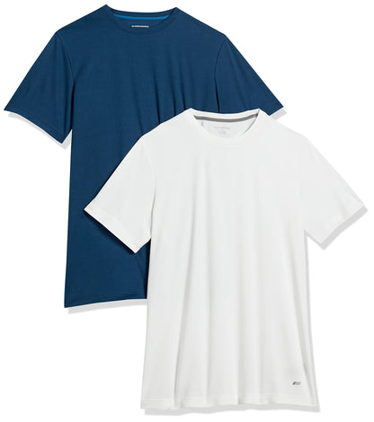 Amazon Essentials Men's Moisture Wicking Breathable Active Performance Tech Gym T-Shirts, Pack of 2