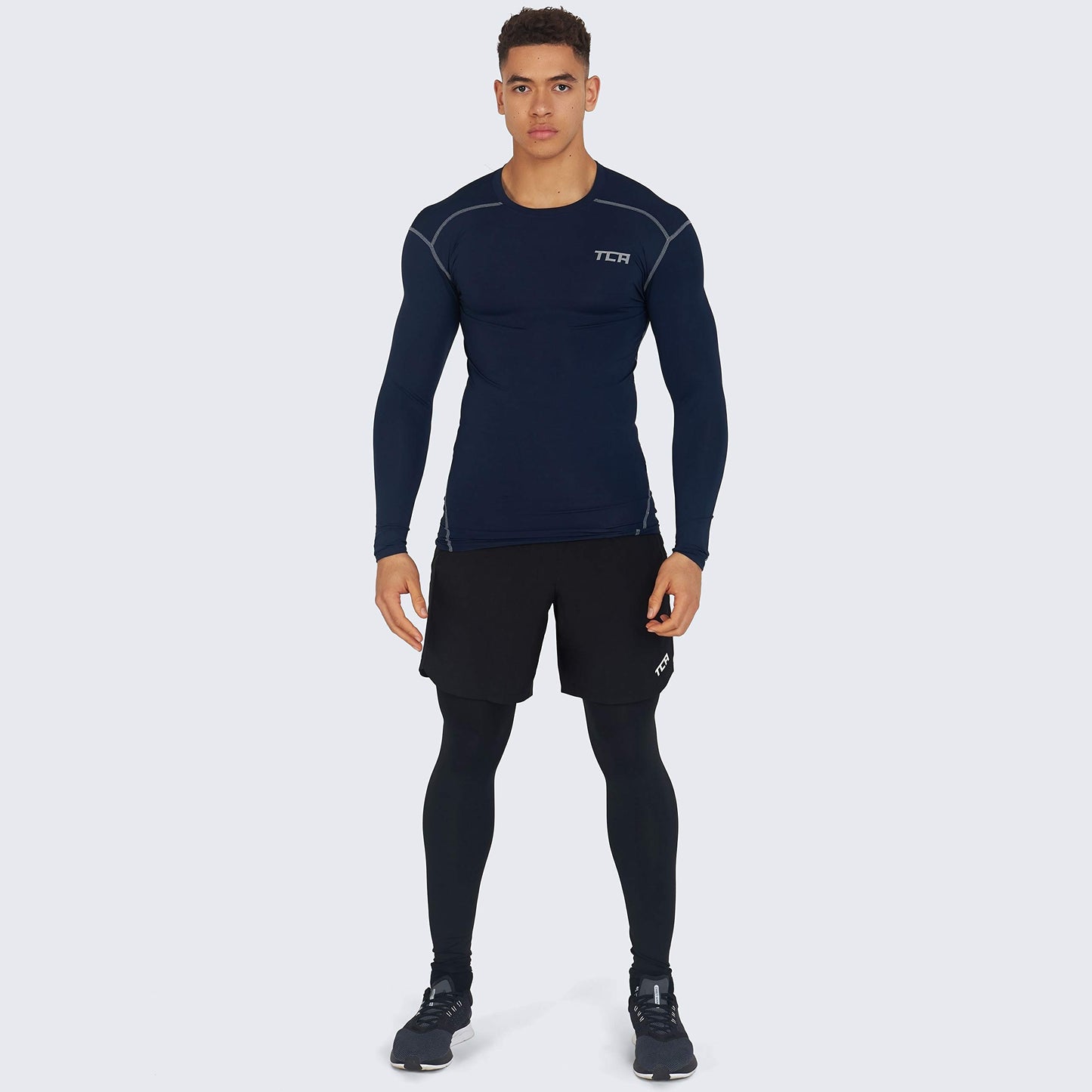 TCA Boys Pro Performance Compression Shirt Long Sleeve Top Compression Tops for Boys Base Layers Boys