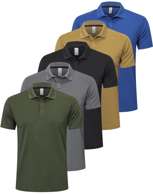 ZENGVEE Men's Polo Shirts Breathable Quick-Dry Moisture Wicking Workout Golf Gym Sport Polo T Shirts Casual Collared Tennis Top