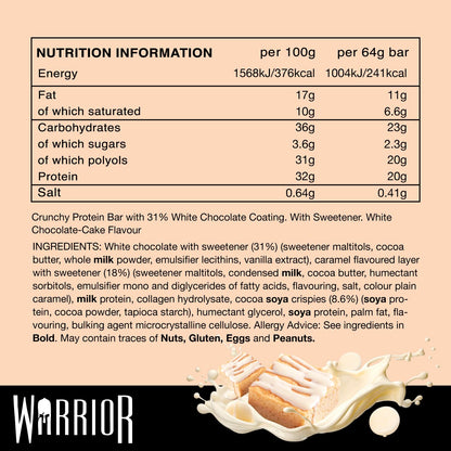 Warrior Crunch - High Protein Bars - 20g Protein Each Bar - Low Carb, Low Sugar Snack - 12 Pack x 64g (Variety Pack)