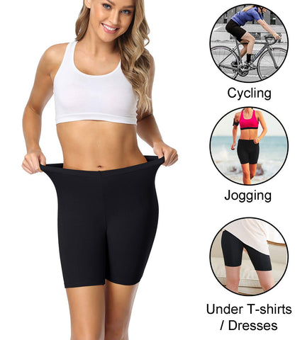 wirarpa Ladies Anti Chafing Shorts Womens Boxers Underwear Cotton Cycling Shorts Leggings for Under Dresses 4 Pack