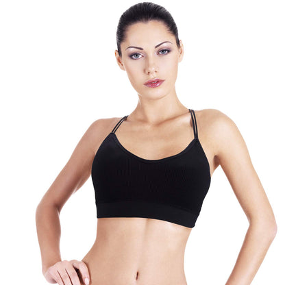 BQTQ 5 Pieces Camisole Bras for Women V Neck Camisole Bralettes Seamless Sleeping Bra with Straps and Removable Pads for Women Girls