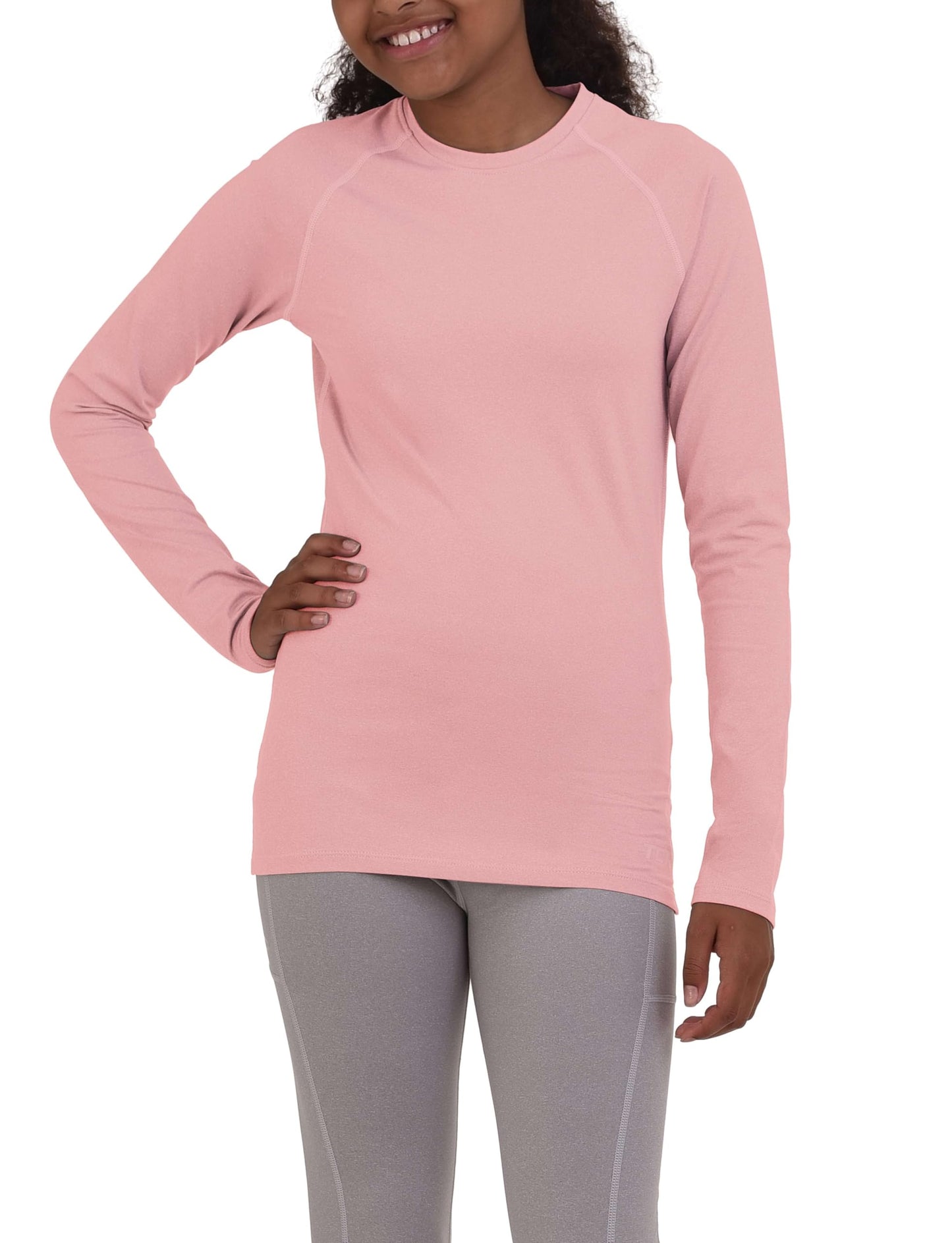 TCA Girls' SuperThermal Long Sleeve Performance Base Layer Running Training Top