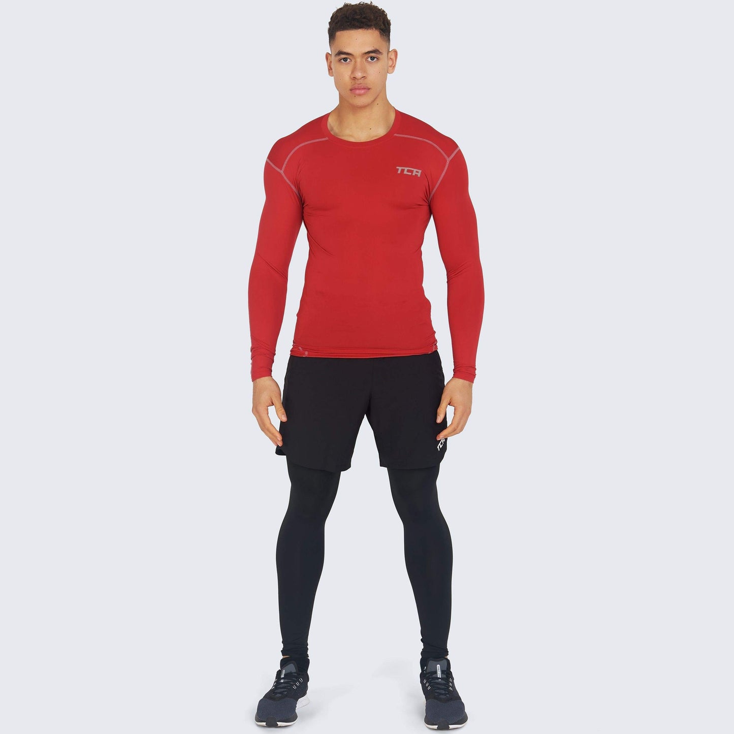 TCA Boys Pro Performance Compression Shirt Long Sleeve Top Compression Tops for Boys Base Layers Boys