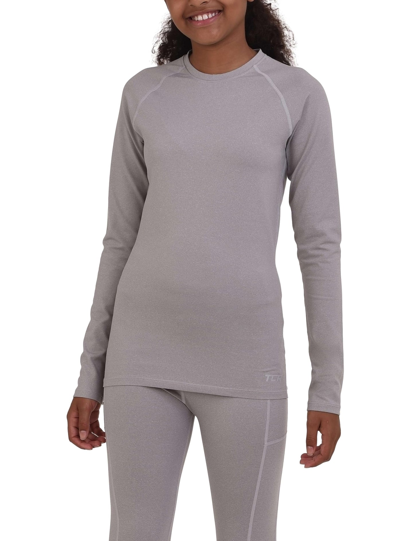 TCA Girls' SuperThermal Long Sleeve Performance Base Layer Running Training Top