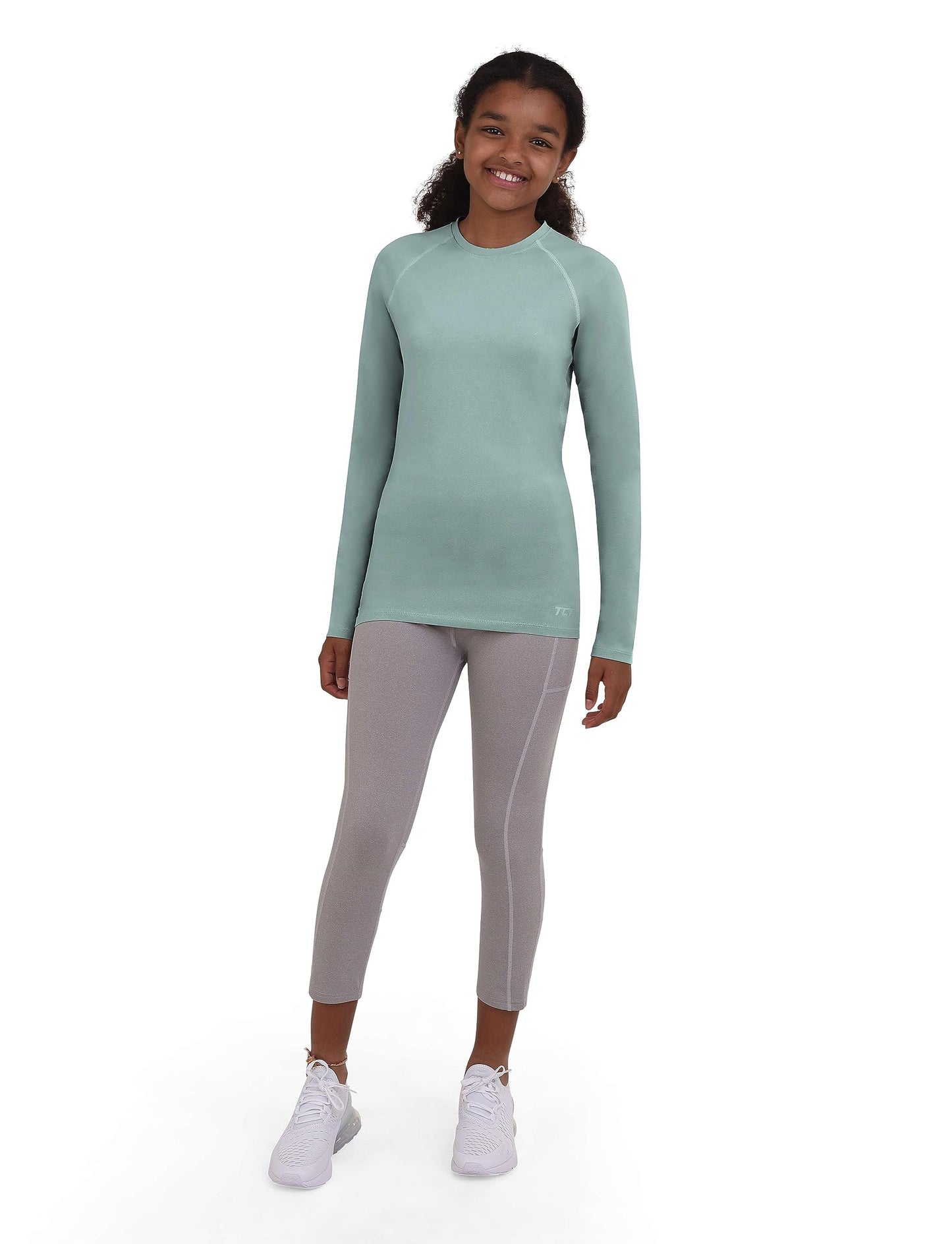 TCA Girls' SuperThermal Long Sleeve Performance Base Layer Running Training Top