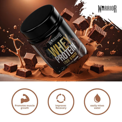 Warrior Whey Protein Powder 500g - Up to 36g* Protein per Shake – Low Sugar - Muscle Growth and Recovery Drink - Amazing Taste - 20 Servings - GMP Certified (Double Chocolate)