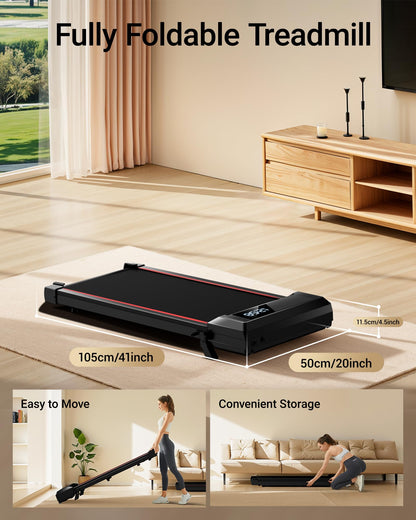 Walking Pad Treadmill with 15% Incline, 3 in 1 Under Desk Treadmill