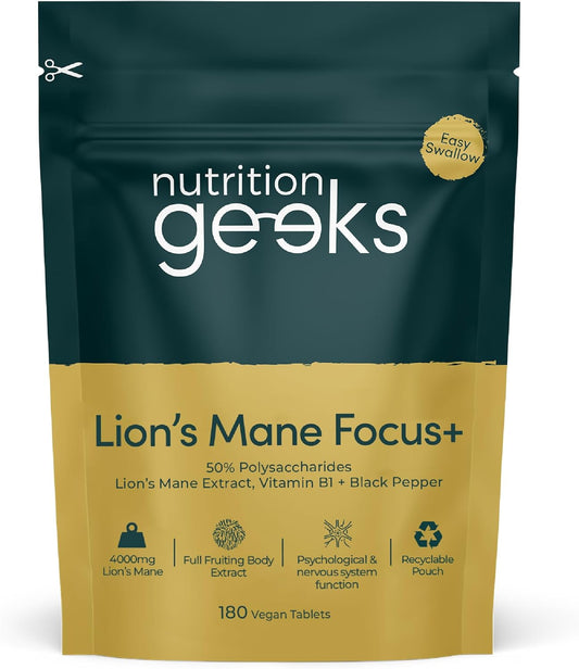Lions Mane Supplement 4000mg with Vitamin B1 & Black Pepper