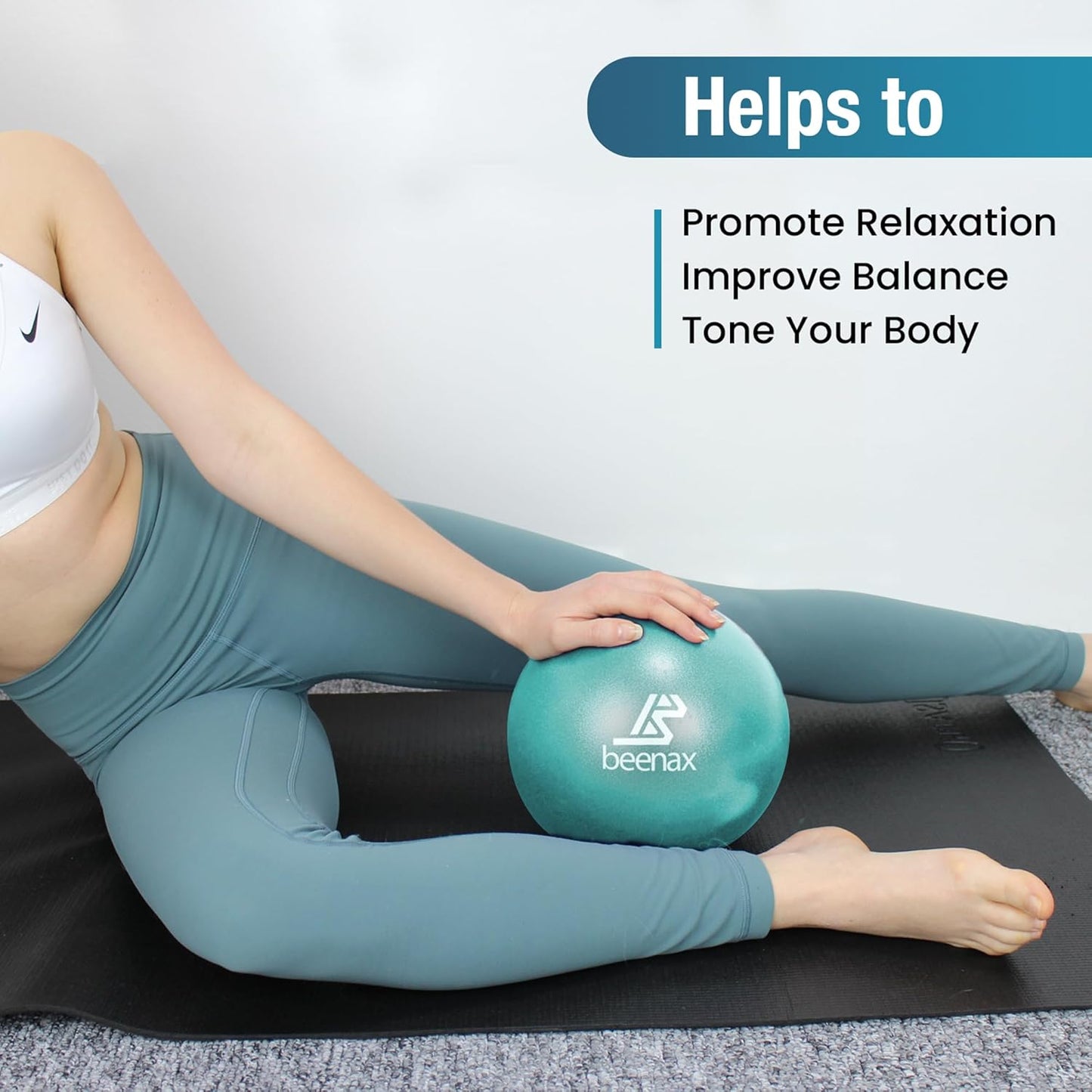 Beenax 23cm Soft Pilates Ball - 9 Inch Exercise, Mini Barre, Gym Ball