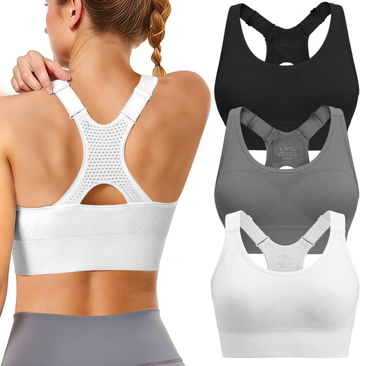 Adjustable Sports Bras for Women: 3 Pack