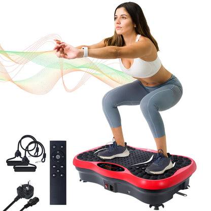 EVOLAND Vibration Plate Exercise Machine, Vibration Fitness Trainer with Bluetooth Speaker, 5 Program Modes, 2 Resistance Bands, Home Exercise Equipment for Fitness Body Toning