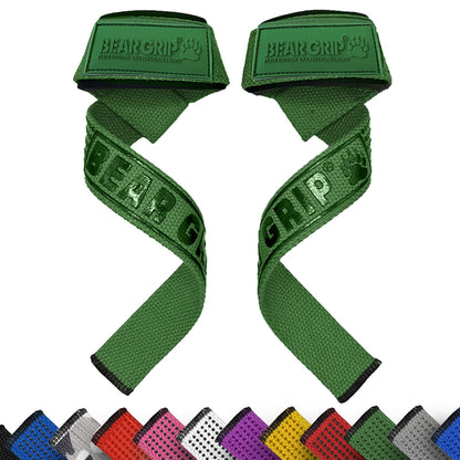 BEAR GRIP Straps - Premium Neoprene Padded Heavy Duty Double Stitched Weight Lifting Gym Straps