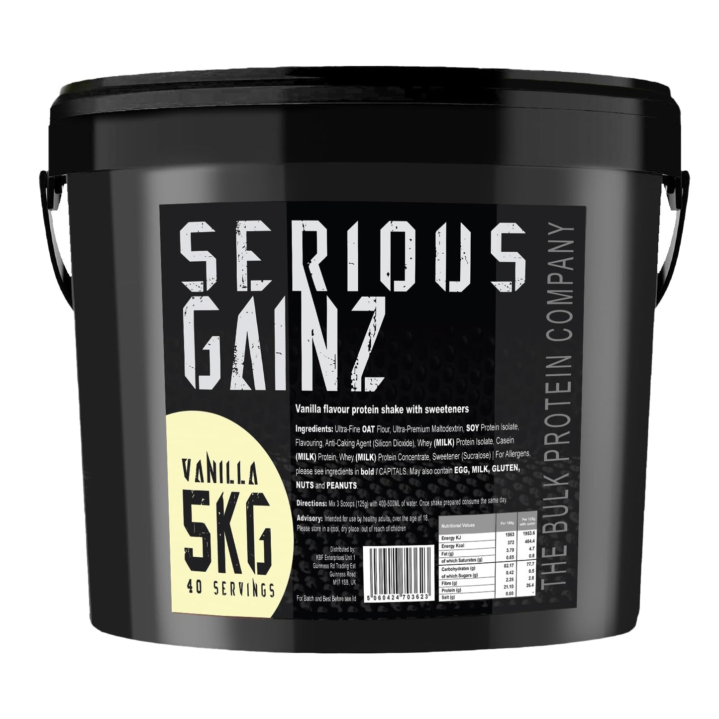 The Bulk Protein Company, SERIOUS GAINZ - Whey Protein Powder - Weight Gain, Mass Gainer - 30g Protein Powders (Strawberry, 5kg)