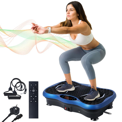 EVOLAND Vibration Plate Exercise Machine, Vibration Fitness Trainer with Bluetooth Speaker, 5 Program Modes, 2 Resistance Bands, Home Exercise Equipment for Fitness Body Toning