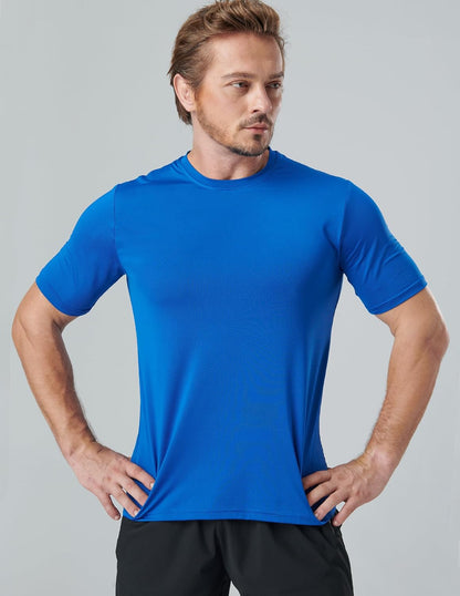 Liberty Imports 5 Pack Men’s Active Quick Dry Crew Neck T Shirts | Athletic Running Gym Workout Short Sleeve Tee Tops Bulk