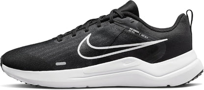 NIKE Men's Downshifter 12 Sneaker, Black White Dk Smoke Grey Pure Platinum, 8.5 UK