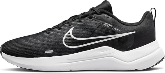 NIKE Men's Downshifter 12 Sneaker, Black White Dk Smoke Grey Pure Platinum, 8.5 UK