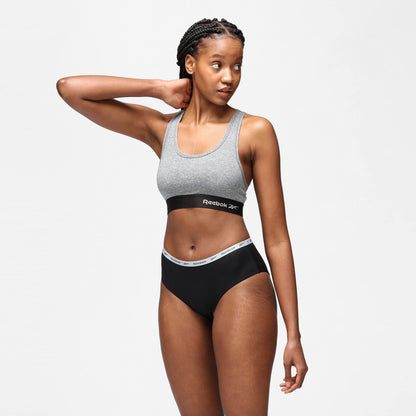 Women’s Reebok Steffi Crop Top, Stretch Cropped Sports Top with Racer Back - Black